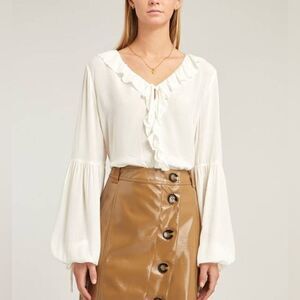 Paige Luciano Ruffle blouse white Blouse Women Size XS